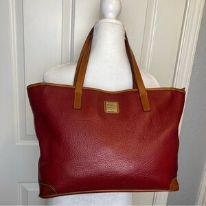 Dooney & Bourke Charleston shopper vintage 90s red pebbled leather tote bag